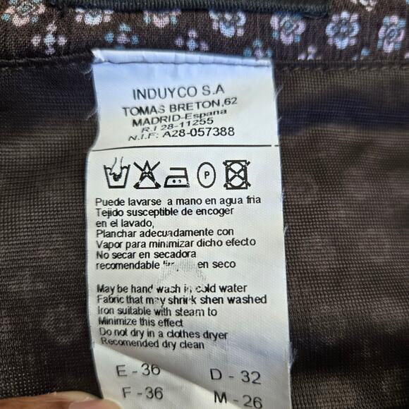 Tintoretto Women Vtg Y2K Euro Cottage Brown Floral Print Ruffle Hem Skirt 4/6 - Picture 9 of 11